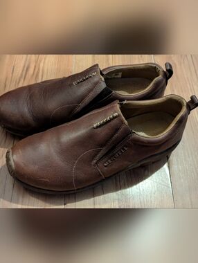 Merrell Jungle Moc Leather 2 Brown Espresso Slip On Sneaker Shoes Mens Size 12